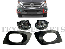 Load image into Gallery viewer, 2014 2015 2016 2017 2018 Mercedes Benz Sprinter 1500 2500 3500 Front Bumper Fog Light Lamp With Cover Set Left Right - Texas-e-parts