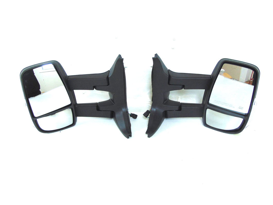 2015 2016 2017 2018 2019 2020 2021 2022 2023 2024 Ford Transit Left Right Front Door Side Rear View Mirror W Signal Long Arm Pair - Texas-e-parts