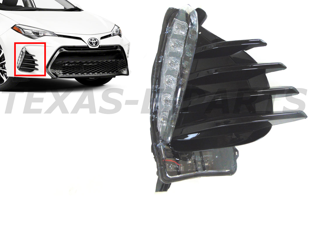 2017 2018 2019 Toyota Corolla XSE SE Front Fog LED Daytime Running Light With Cover Right Passenger Side - Texas-e-parts