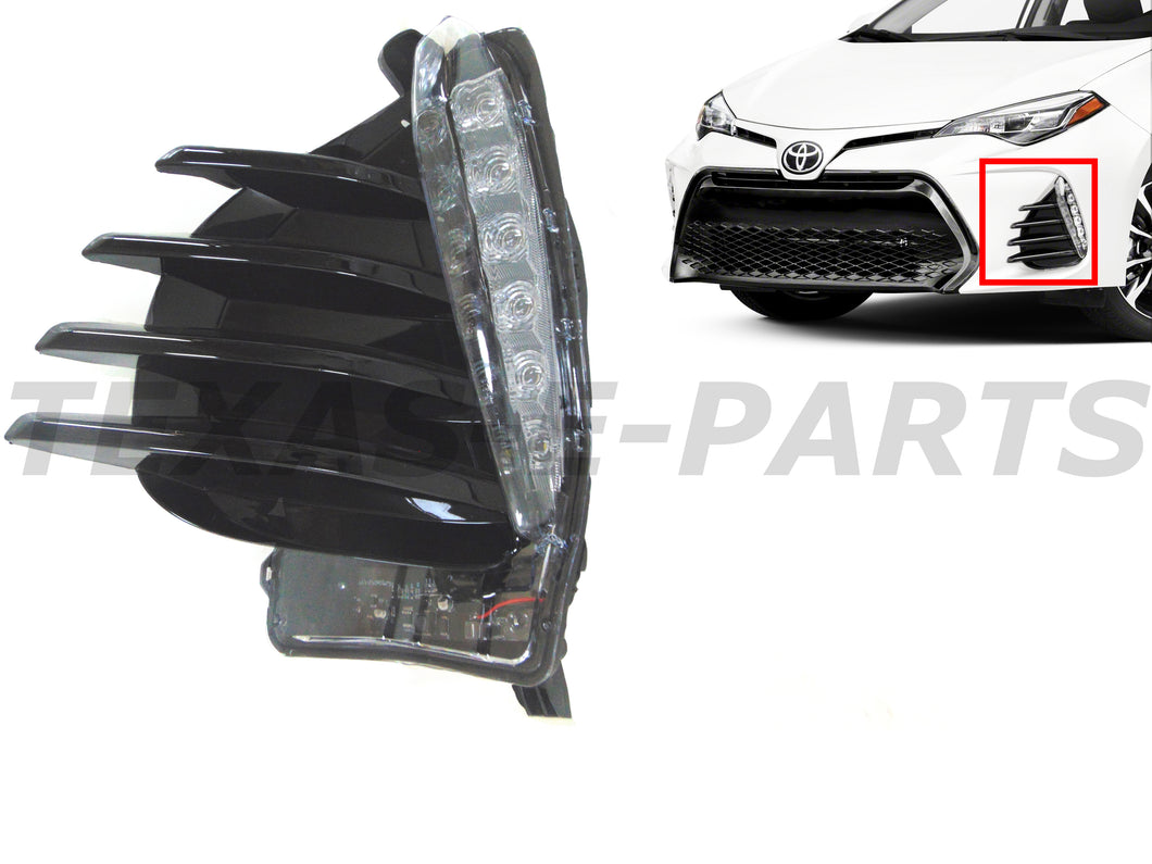 2017 2018 2019 Toyota Corolla XSE SE Front Fog LED Light Daytime Running Lamp with Cover Left Driver Side