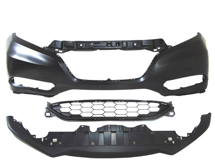 2016 2017 2018 Honda HR-V HRV Front Bumper Cover With Lower Grille & Lower Valance Cover Panel - Texas-e-parts