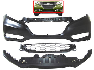 2016 2017 2018 Honda HR-V HRV Front Bumper Cover With Lower Grille & Lower Valance Cover Panel - Texas-e-parts