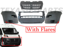 Load image into Gallery viewer, 2014-2018 Ram ProMaster 1500 2500 3500 Front Bumper With Side Flares Upper Center Grille - Texas-e-parts