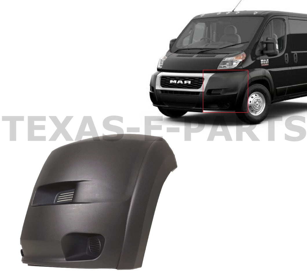 2019 2020 2021 2022 Ram Promaster 1500 2500 3500 Front Bumper Left Driver Side End Cap Cover Black - Texas-e-parts