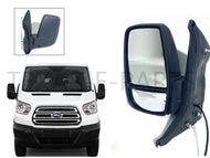 2015 2016 2017 2018 2019 2020 2021 2022 2023 2024 Ford Transit LH Driver Front Door Side Rear View Mirror Short Arm - Texas-e-parts