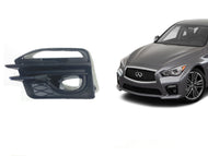 2014-2017 Infiniti Q50 Q50s Fog Light Cover Lamp Bezel Left Driver - Texas-e-parts