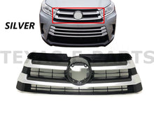 Load image into Gallery viewer, 2017 2018 2019 Toyota Highlander Front Bumper Upper Grille Silver - Texas-e-parts