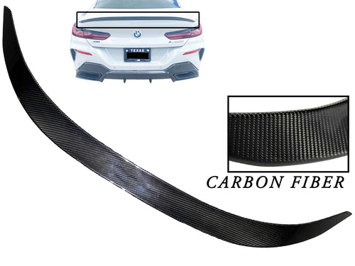 2019 2020 2021 2022 2023 2024 BMW 8-Series Rear Trunk Deck Lid Spoiler Carbon Fiber Round - Texas-e-parts