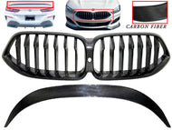 2019 2020 2021 2022 2023 2024 BMW 8-Series Front Bumper Upper Grille With Rear Trunk Spoiler Round - Texas-e-parts