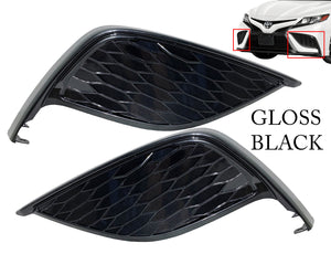 2021 2022 2023 Toyota Camry XSE SE Front Bumper Fog Light Cover Left Driver & Right Passenger Set Gloss Black - Texas-e-parts