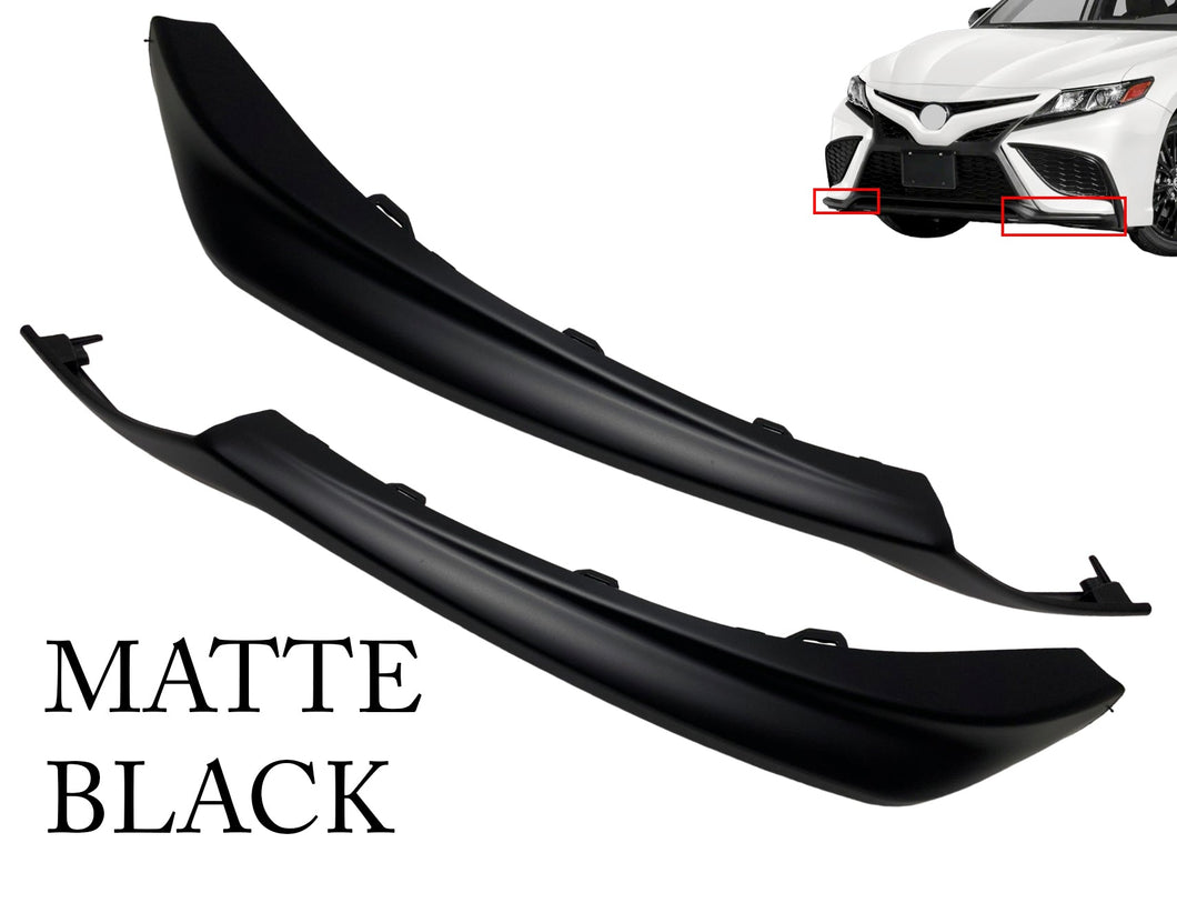 2021 2022 2023 Toyota Camry XSE SE Front Bumper Side Lower Molding Trim Left Driver & Right Passenger Set Matte Black - Texas-e-parts