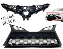 Load image into Gallery viewer, 2021 2022 2023 Toyota Camry XSE SE Front Bumper Upper &amp; Lower Grille Gloss Black Honeycomb - Texas-e-parts