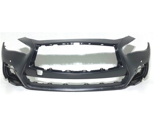 2018 2019 2020 2021 2022 2023 2024 Infiniti Q50 Q50s Sports Front Bumper Cover With Two Sensor Holes - Texas-e-parts
