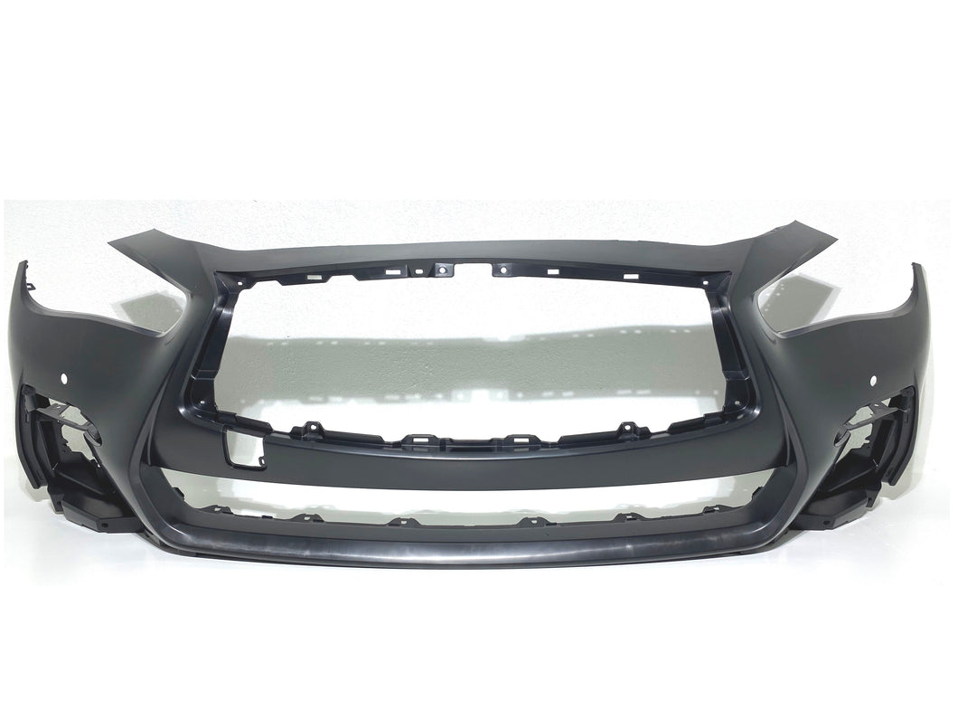 2018 2019 2020 2021 2022 2023 2024 Infiniti Q50 Q50s Sports Front Bumper Cover With Two Sensor Holes - Texas-e-parts
