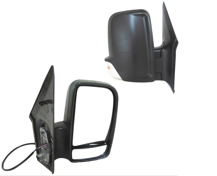 2006-2018 Mercedes Sprinter Van Right Passenger Side View Mirror Short Arm Heated Signal - Texas-e-parts