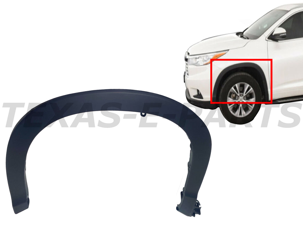 2014 2015 2016 2017 2018 2019 Toyota Highlander Front Fender Flare Molding Trim Left Driver Side - Texas-e-parts