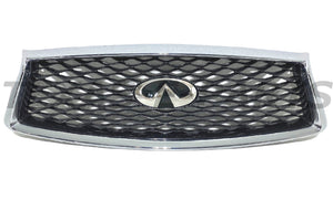 2018 2019 2020 2021 2022 2023 Infiniti Q50 Q50s Front Bumper Upper Grille With Emblem - Texas-e-parts
