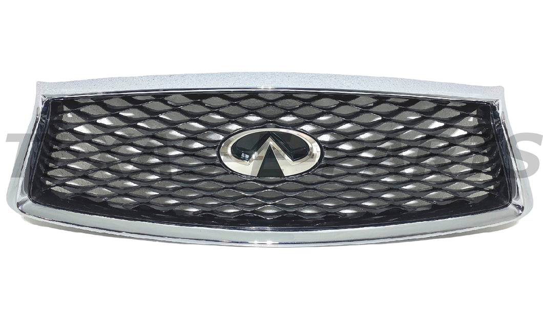 2018 2019 2020 2021 2022 2023 Infiniti Q50 Q50s Front Bumper Upper Grille With Emblem - Texas-e-parts