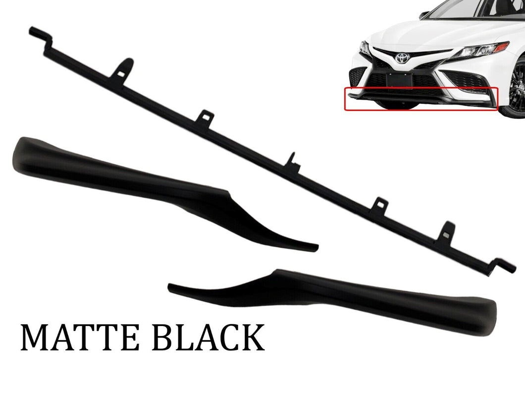2021 2022 2023 Toyota Camry XSE SE Front Bumper Center Left Right Side Molding Trim Set Matte Black