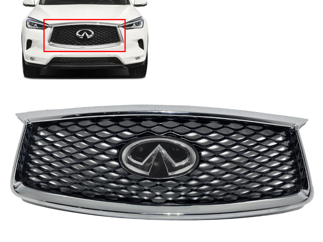 2019-2020 Infiniti QX50 Front Bumper Upper Grille Without Camera Option - Texas-e-parts