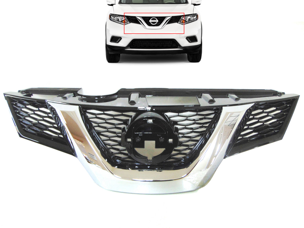 2015-2016 Nissan Rogue S SL SV Grille Front Bumper Upper Grille With Camera Option - Texas-e-parts