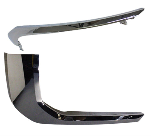 2020 2021 2022 2023 Mitsubishi Outlander Sport Front Bumper Upper Lower Chrome Molding Trim Left Driver Side - Texas-e-parts