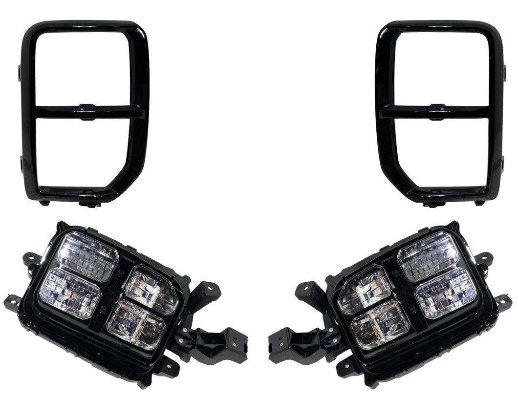 2020 2021 2022 2023 Mitsubishi Outlander Sport Front Bumper Turn Signal Fog Light Lamp With Cover Left Driver & Right Passenger Set - Texas-e-parts