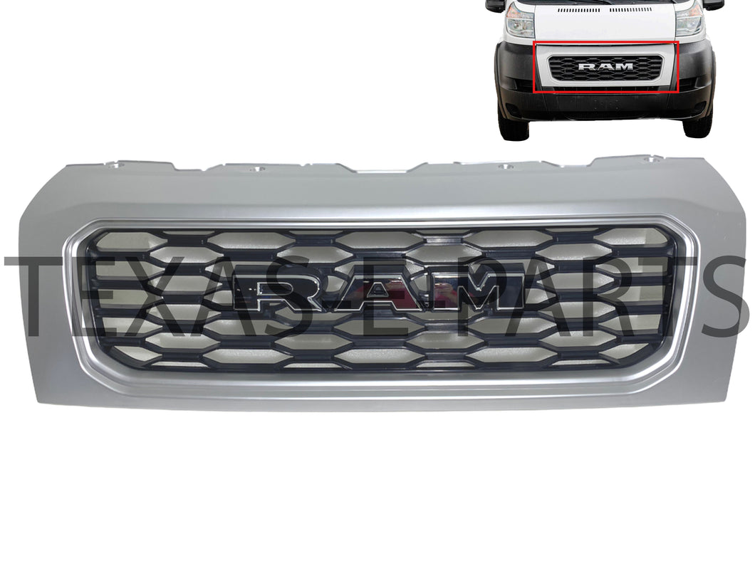2019 2020 2021 2022 Ram Promaster Grille Front Bumper Silver Grille Surround Assembly - Texas-e-parts