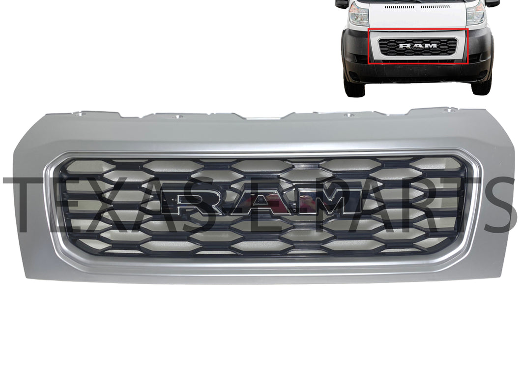 2019 2020 2021 2022 Ram Promaster Grille Front Bumper Silver Grille Surround Assembly