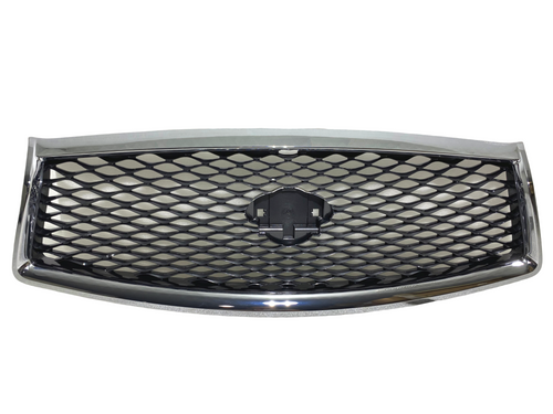 2014 2015 2016 2017 Infiniti Q50 Front Bumper Grille Upper With Camera Option Chrome Mesh - Texas-e-parts