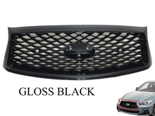 Load image into Gallery viewer, 2018 2019 2020 2021 2022 2023 2024 Infiniti Q50 Front Bumper Upper Grille With Sensor Holes &amp; Camera Option Gloss Black - Texas-e-parts