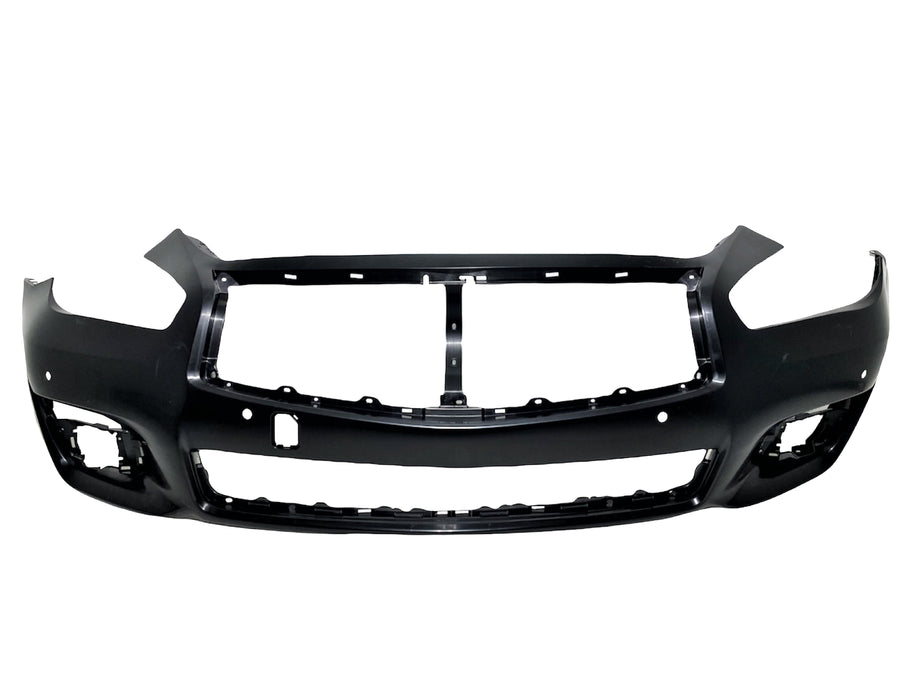 2015 2016 2017 2018 2019 Infiniti Q70L Q70 Front Bumper Cover With Sensor Holes - Texas-e-parts