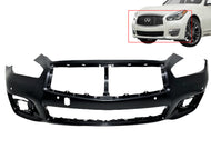 2015 2016 2017 2018 2019 Infiniti Q70L Q70 Front Bumper Cover With Sensor Holes - Texas-e-parts
