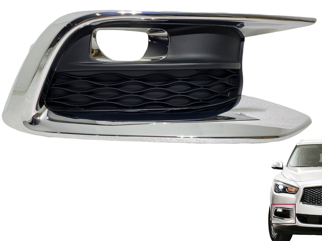 2016 2017 2018 2019 2020 Infiniti QX60 Right Side Front Bumper Fog Light Bezel Cover - Texas-e-parts