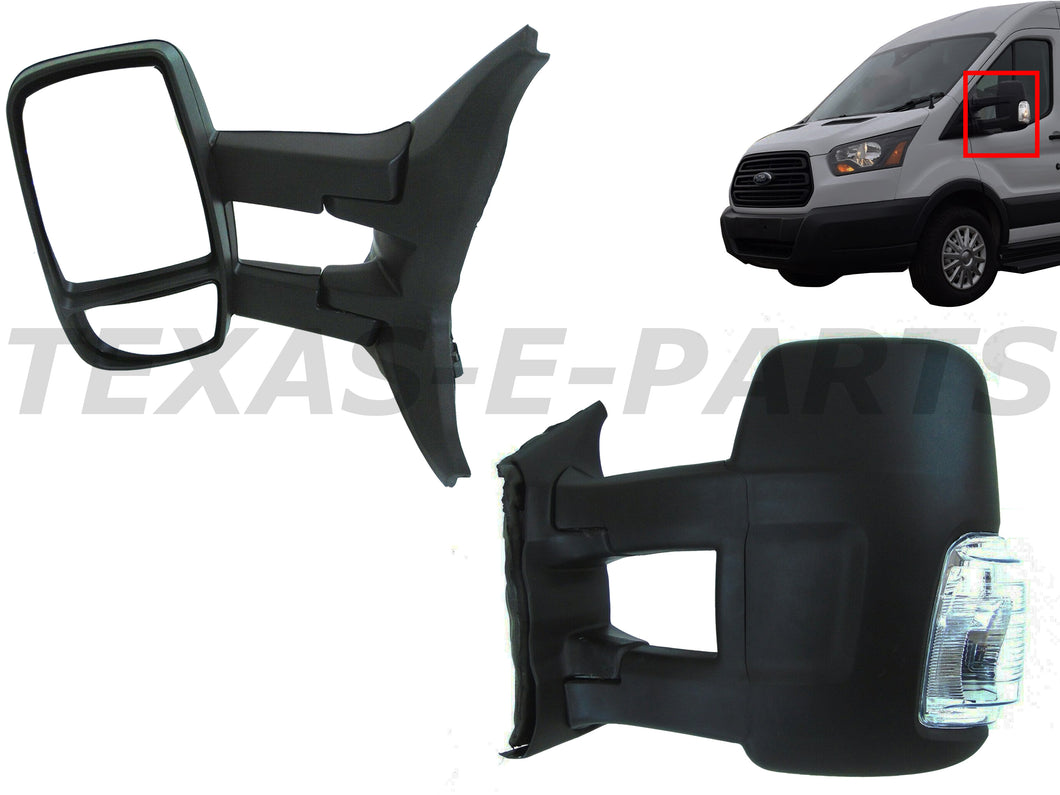 2015 2016 2017 2018 2019 2020 2021 2022 2023 2024 Ford Transit 150 Front Left Door Side Rear View Mirror Long Arm Signal - Texas-e-parts