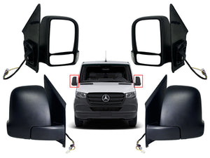 2019 2020 2021 2022 Mercedes Benz & Freightliner Sprinter 1500 2500 3500 Left Right Front Door Power Side Rear View Mirror Heated Signal Short Arm Set - Texas-e-parts