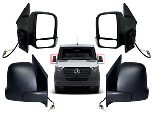 2019 2020 2021 2022 Mercedes Benz & Freightliner Sprinter 1500 2500 3500 Left Right Front Door Power Side Rear View Mirror Heated Signal Short Arm Set