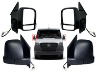2019 2020 2021 2022 Mercedes Benz & Freightliner Sprinter 1500 2500 3500 Left Right Front Door Power Side Rear View Mirror Heated Signal Short Arm Set - Texas-e-parts