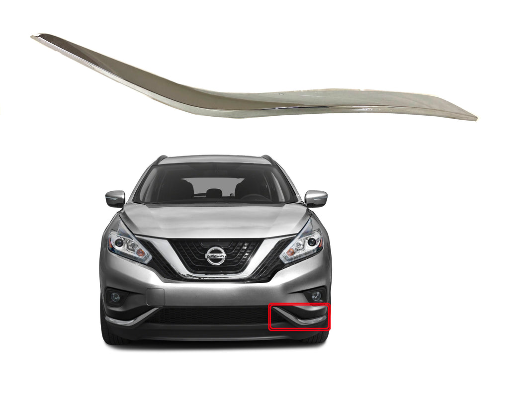 Nissan Murano 2015-2018 Front Bumper Lower Chrome Molding Left Side - Texas-e-parts