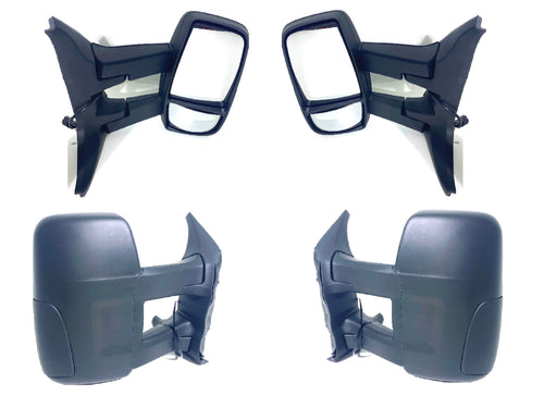 2015 2016 2017 2018 2019 2020 2021 2022 2023 2024 Ford Transit Left Right Front Door Side Rear View Long Arm Mirror Pair - Texas-e-parts
