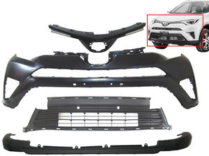 2016 2017 2018 Toyota Rav4 Front Bumper Cover With Upper Lower Grille & Lower Valance Cover Panel