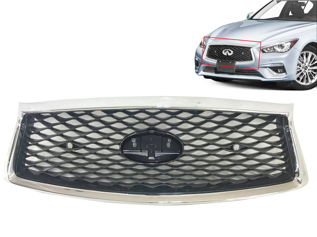 2018 2019 2020 2021 2022 2023 2024 Infiniti Q50 Q50s Grille Bumper Upper Grille With Sensor Holes - Texas-e-parts