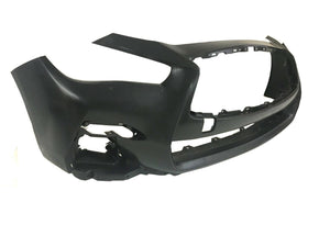 2018 2019 2020 2021 2022 2023 2024 Infiniti Q50 Q50s Sports Front Bumper Cover With Upper Lower Grille & Fog Light Cover Gloss Black - Texas-e-parts