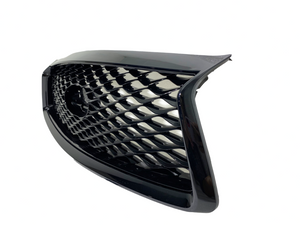 2018 2019 2020 2021 2022 2023 2024 Infiniti Q50 Q50s Sports Front Bumper Cover With Upper Lower Grille & Fog Light Cover Gloss Black - Texas-e-parts