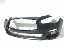 Load image into Gallery viewer, 2018 2019 2020 2021 2022 2023 2024 Infiniti Q50 Q50s Sports Front Bumper Cover &amp; Upper Grille With Sensor Holes Lower Grille Fog Light Covers Complete Gloss Black - Texas-e-parts